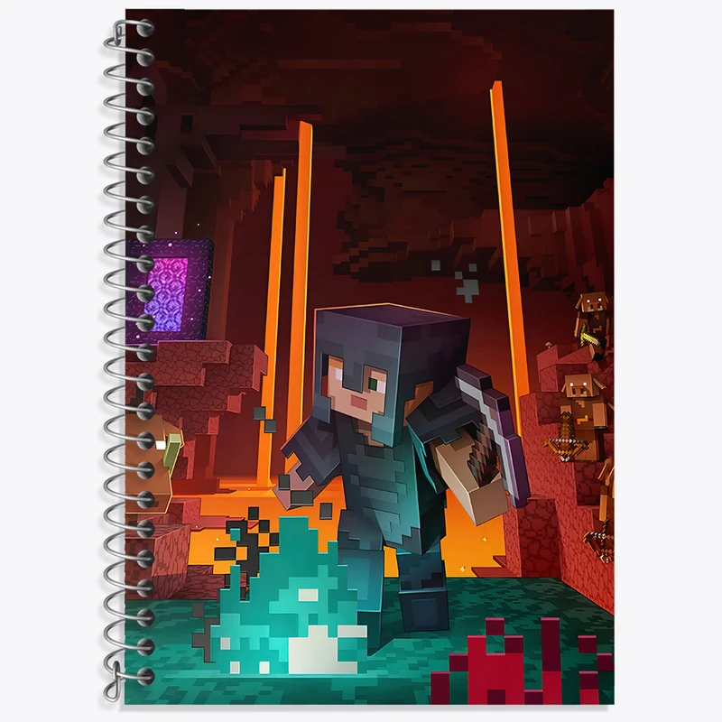 دفتر زبان دوخط 50 برگ خندالو طرح ماینکرافت (Minecraft) کد F3514