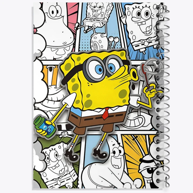 دفتر شطرنجی 50 برگ خندالو طرح باب اسفنجی کد N9484