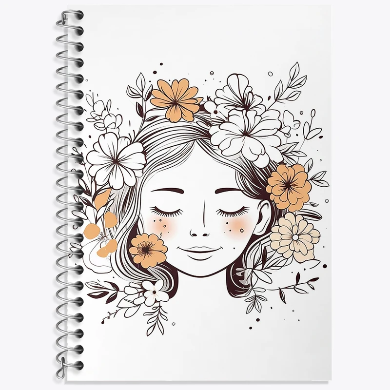 دفتر زبان 50 برگ خندالو مدل سه خط طرح دخترانه کد F2921