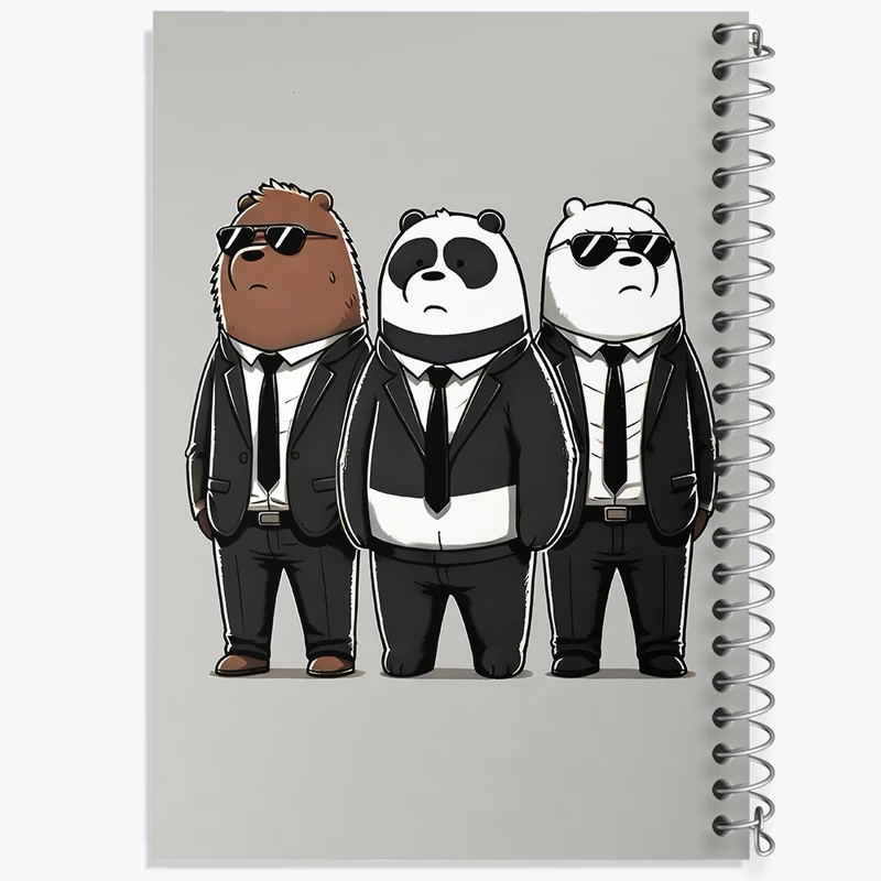 دفتر ژورنال نویسی 50 برگ خندالو مدل نقطه ای طرح سه خرس کله پوک کد F8961