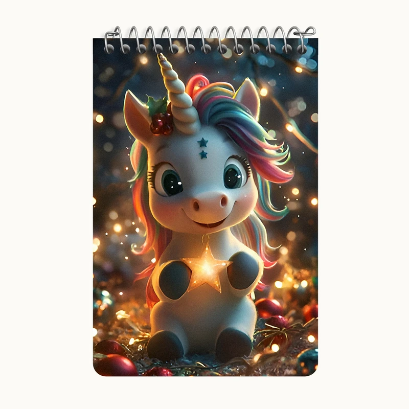 دفتر یادداشت 50 برگ خندالو طرح اسب تک شاخ کد F9613