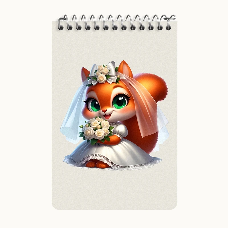 دفتر یادداشت 50 برگ خندالو طرح سنجاب عروس کد F7697