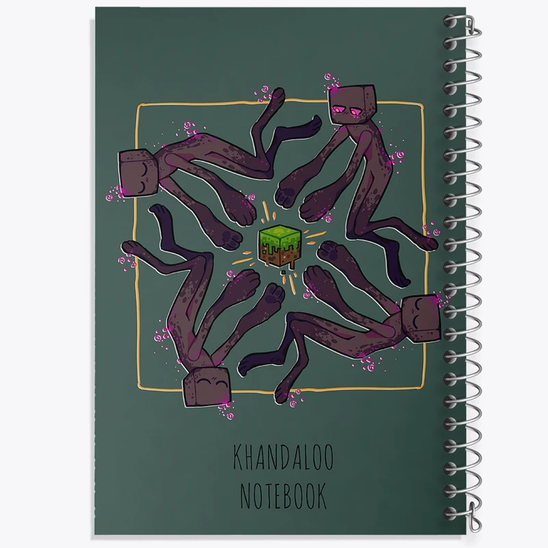 دفتر ژورنال نویسی 50 برگ خندالو مدل نقطه ای طرح بازی ماینکرافت (Minecraft) کد N8779