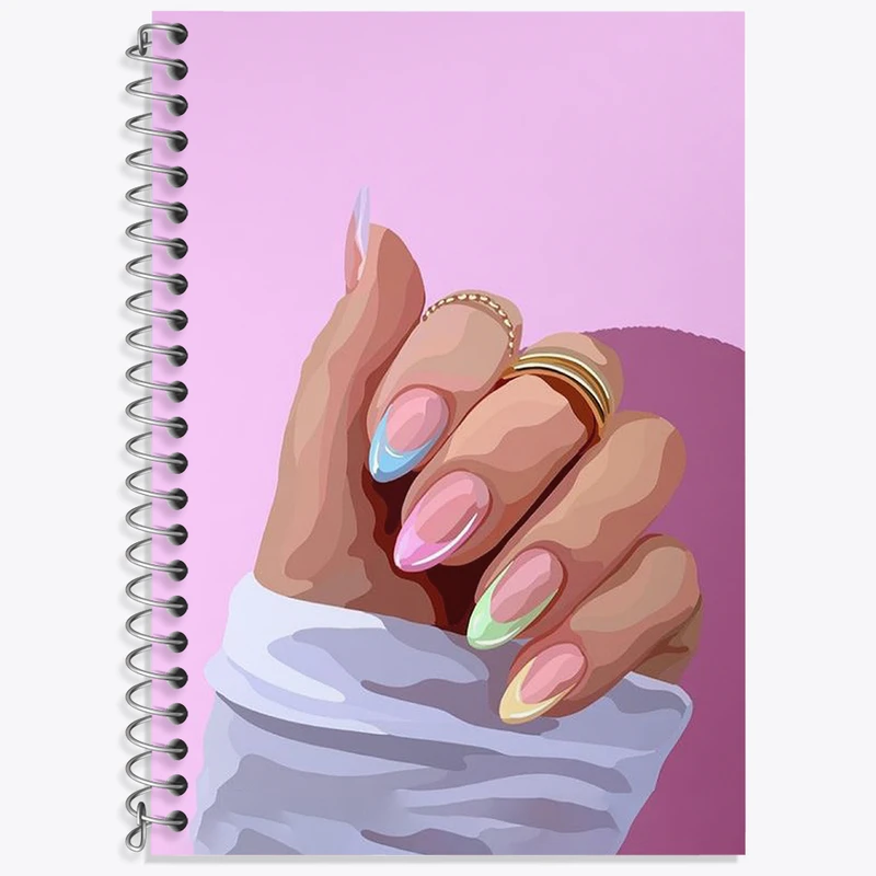 دفتر نت موسیقی 50 برگ خندالو طرح ناخن رنگی کد F3006