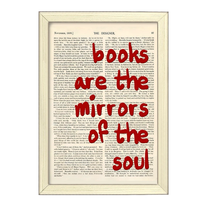 تابلو خندالو طرح Books Are The Mirrors Of The Soul کد F10355