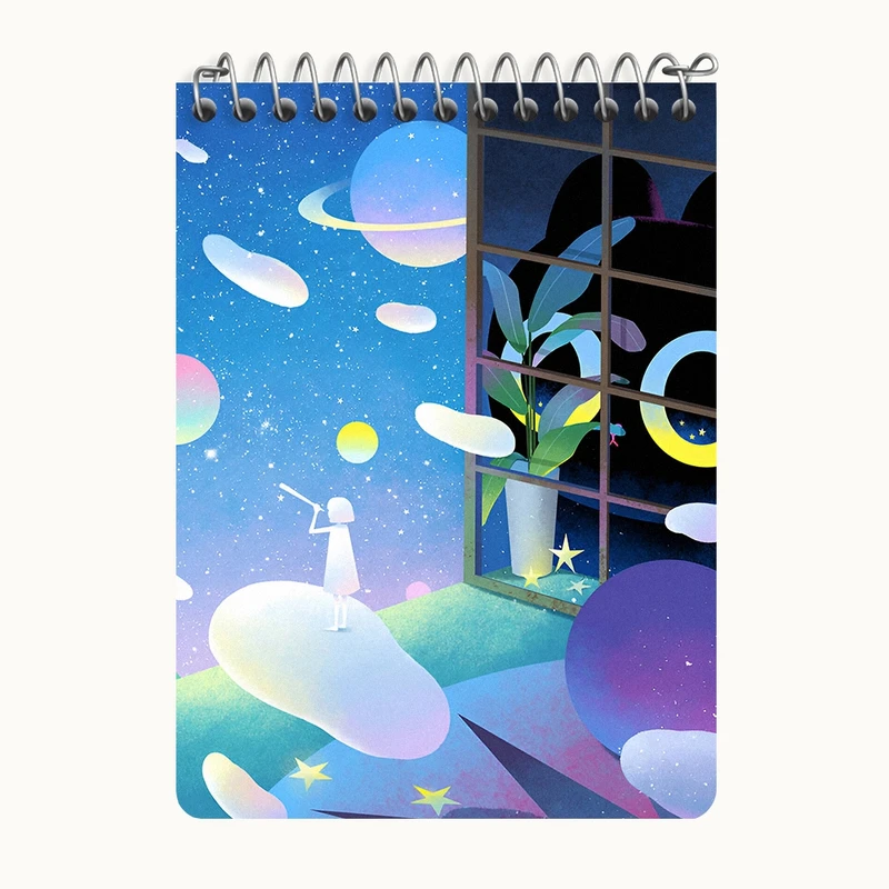 دفتر یادداشت 50 برگ خندالو طرح دختر و گربه کد N6587