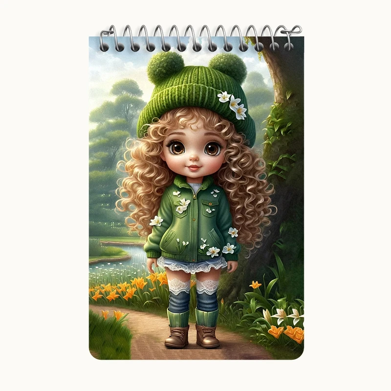 دفتر یادداشت 50 برگ خندالو طرح دخترانه کیوت کد F6762