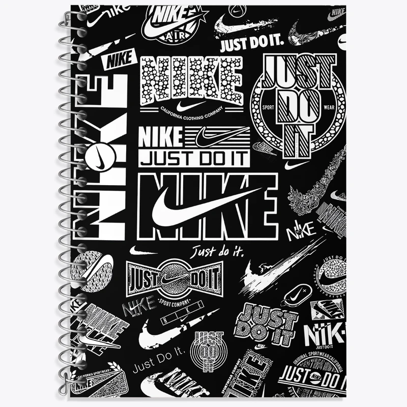 دفتر زبان 50 برگ خندالو مدل سه خط طرح نایک (Nike) کد N7551