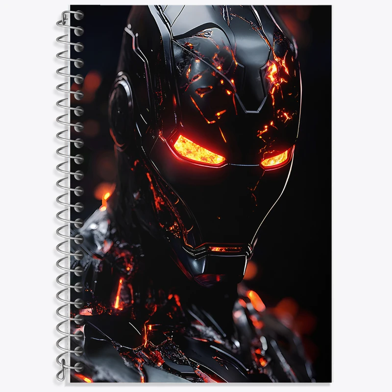 دفتر زبان 50 برگ خندالو مدل دو خط طرح مرد آهنی مارول (Marvel) کد F11636