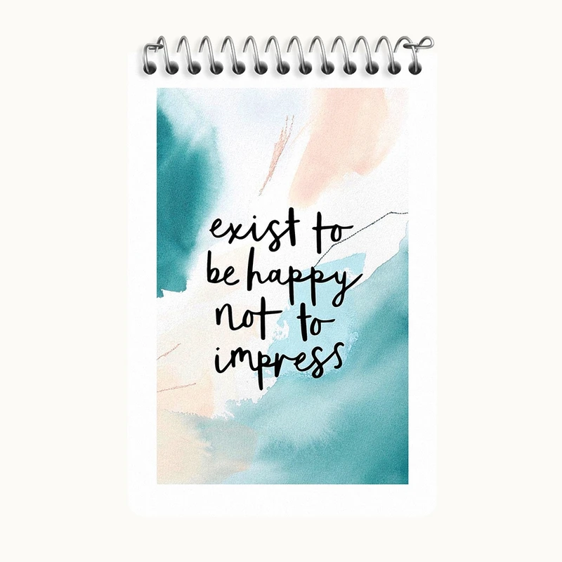 دفتر یادداشت 50 برگ خندالو طرح Exist To Be Happy Not To Impress کد F11887