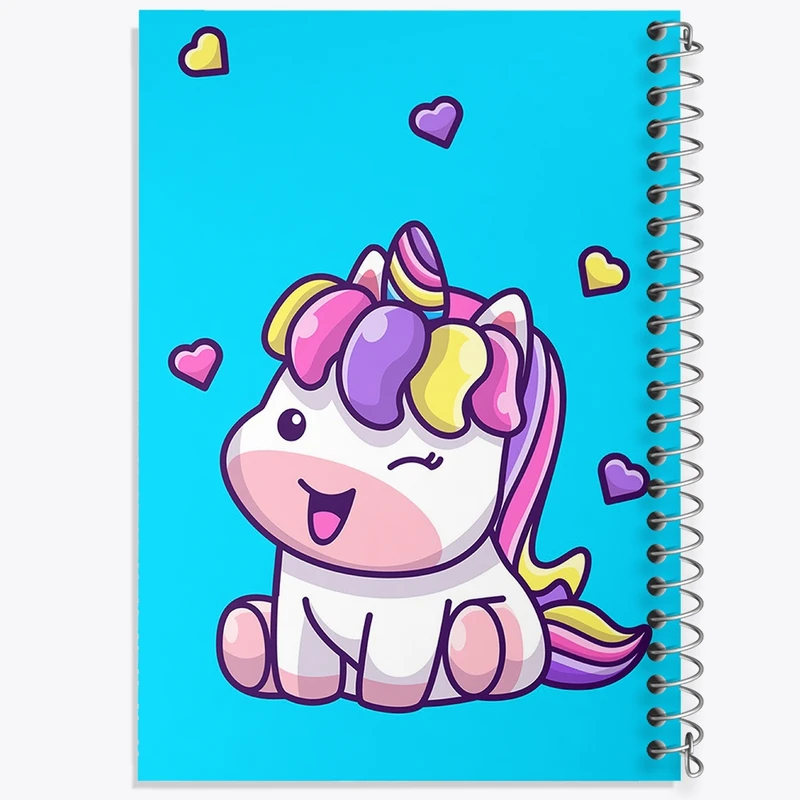 دفتر طراحی 50 برگ خندالو طرح اسب تک شاخ کد 24881