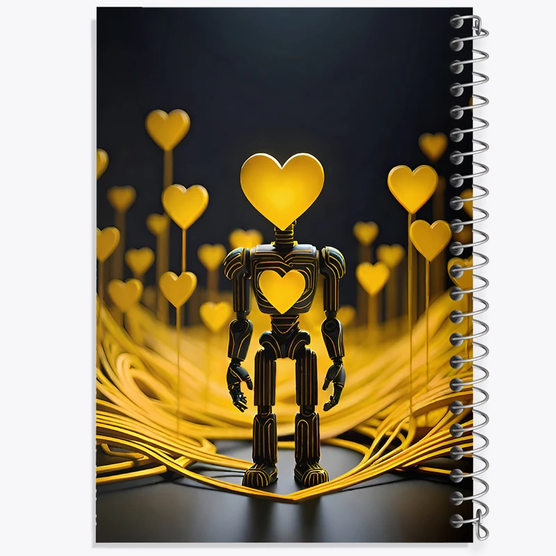 دفتر مشق 100 برگ خندالو طرح ربات قلبی کد F9585