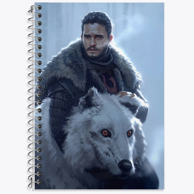 دفتر زبان 50 برگ خندالو مدل سه خط طرح بازی تاج و تخت (Game Of Thrones) کد F10155