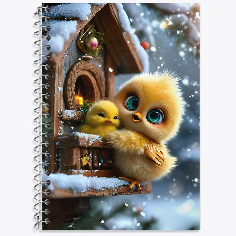 دفتر زبان 50 برگ خندالو مدل سه خط طرح جوجه کیوت کد F8526