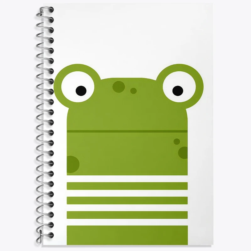 دفتر زبان 50 برگ خندالو مدل سه خط طرح قورباغه بامزه کد F3165