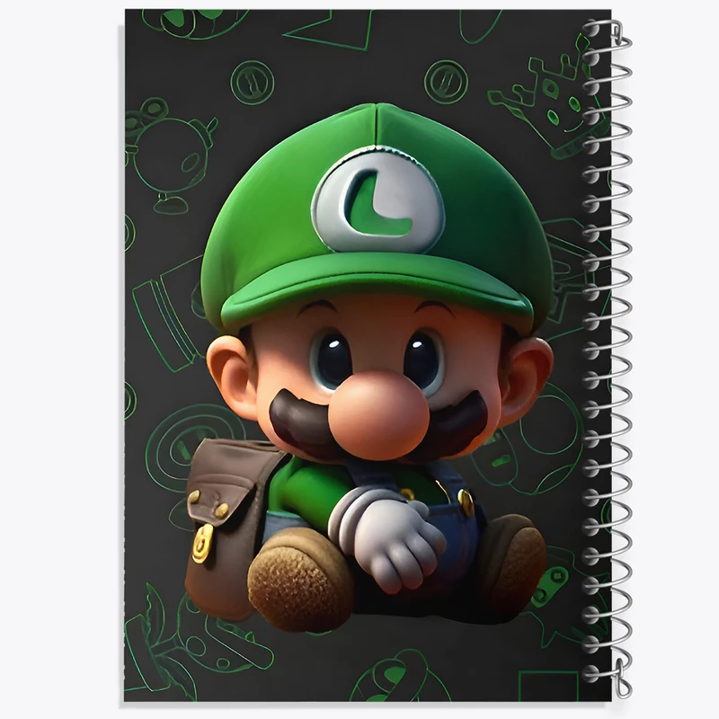 دفتر ژورنال نویسی 50 برگ خندالو مدل نقطه ای طرح سوپر ماریو (Super Mario) کد F9579