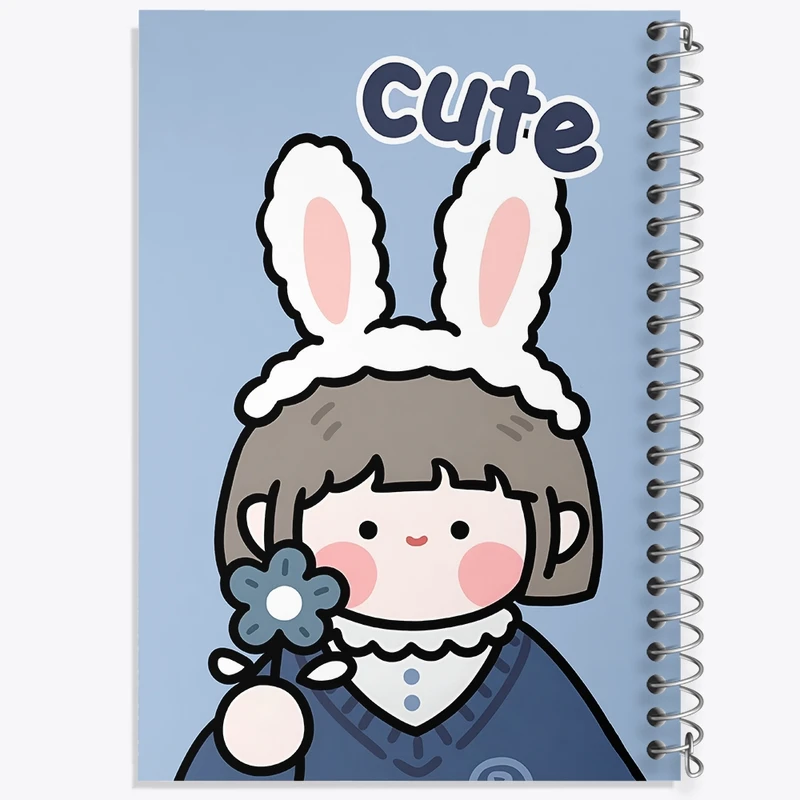 دفتر طراحی 50 برگ خندالو طرح دخترانه کیوت کد N3915