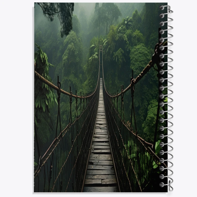 دفتر لیست خرید 50 برگ خندالو طرح پل معلق در جنگل کد F3554