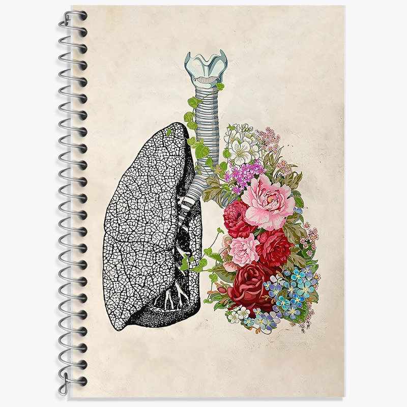 دفتر نت موسیقی 50 برگ خندالو طرح آناتومی ریه ها (Lungs Anatomy) کد F14030