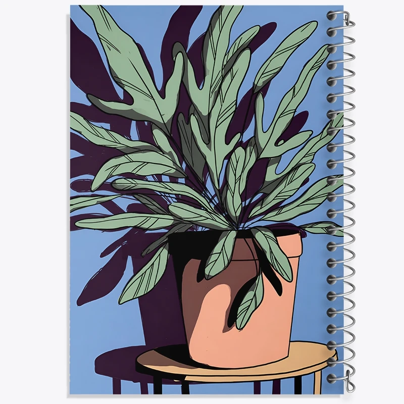 دفتر ژورنال نویسی 50 برگ خندالو مدل نقطه ای طرح گلدان گیاه کد N8904