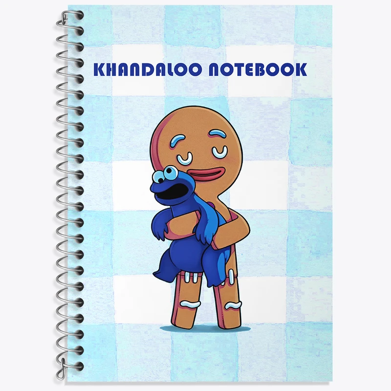 دفتر زبان 50 برگ خندالو مدل دو خط طرح هیولای کلوچه (Cookie Monster) کد N6211