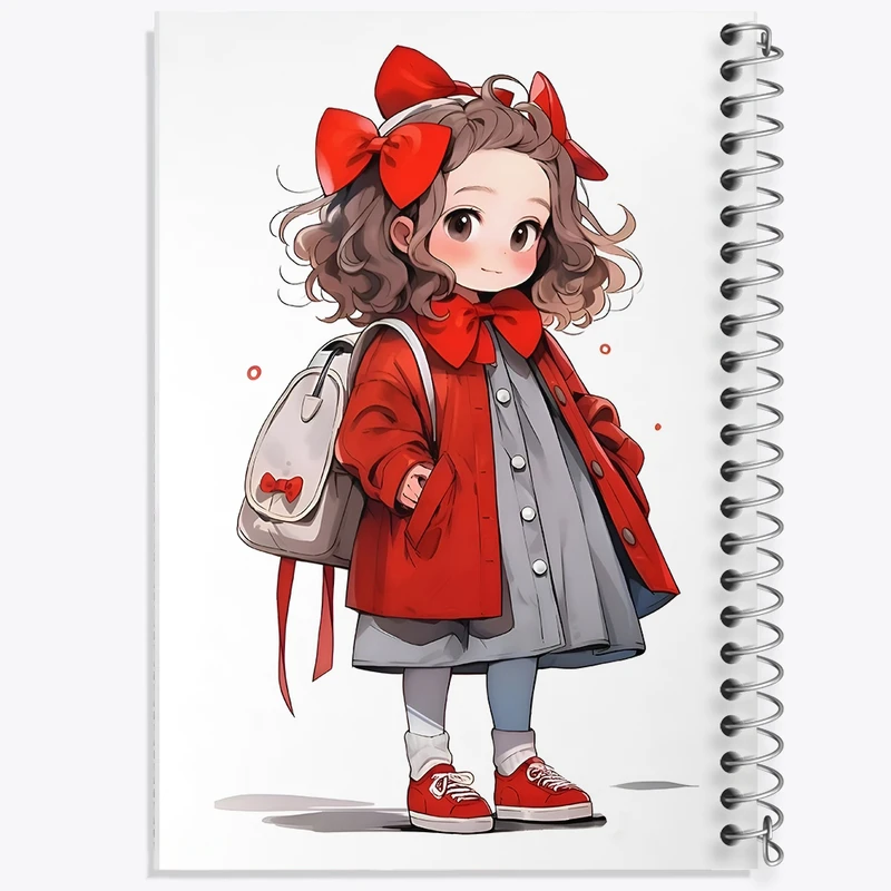 دفتر طراحی 50 برگ خندالو طرح دخترانه کیوت کد N3859