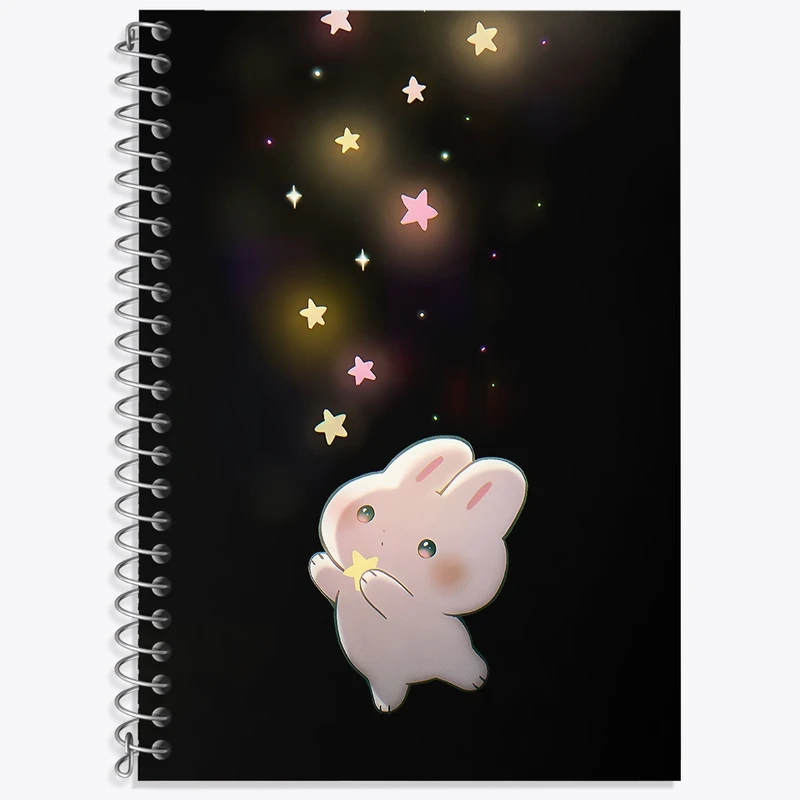 دفتر زبان 50 برگ خندالو مدل سه خط طرح خرگوش کیوت کد N9125