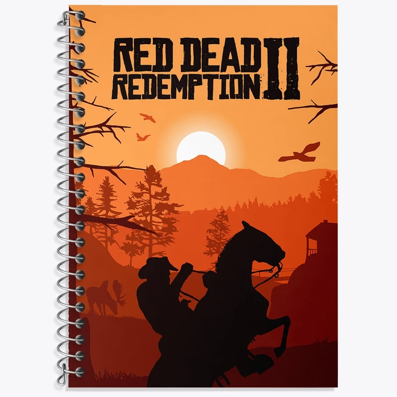 دفتر زبان 50 برگ خندالو مدل سه خط طرح رد دد (Red Dead) کد N9354