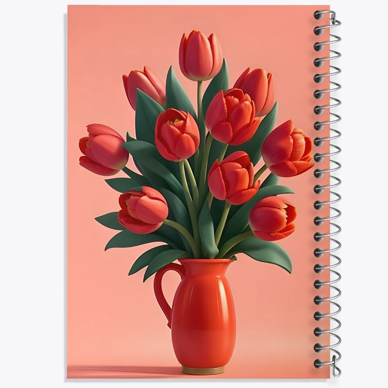 دفتر لیست خرید 50 برگ خندالو طرح گلدان گل لاله کد F11185