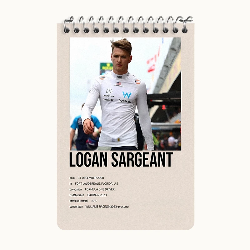 دفتر یادداشت 50 برگ خندالو طرح لوگان سارجنت (Logan Sargeant) کد F13475