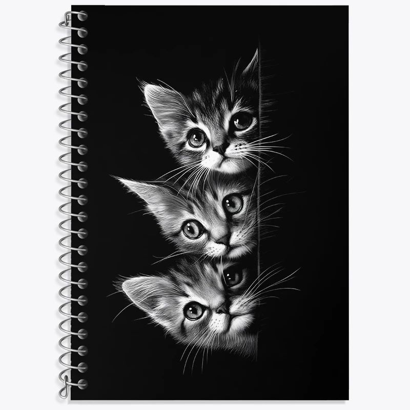 دفتر زبان 50 برگ خندالو مدل سه خط طرح گربه های بامزه کد N7707