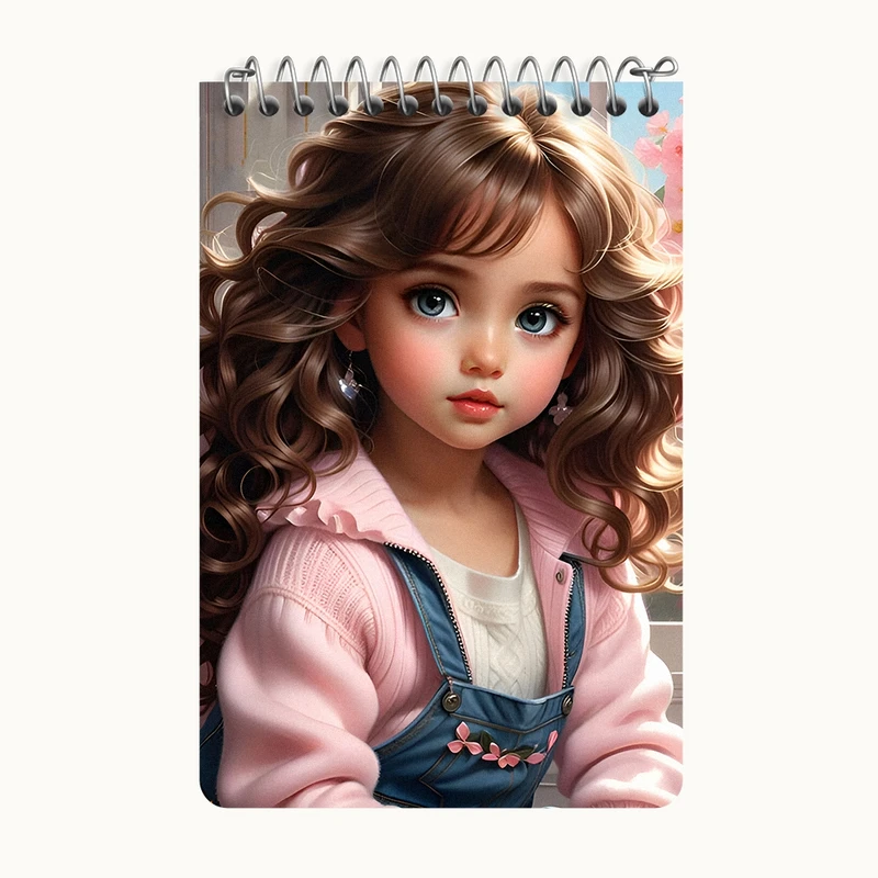 دفتر یادداشت 50 برگ خندالو طرح دخترانه کیوت کد F6159