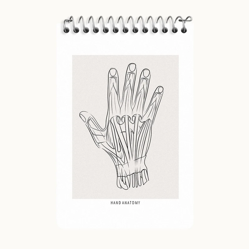 دفتر یادداشت 50 برگ خندالو طرح آناتومی دست (Hand Anatomy) کد F13923
