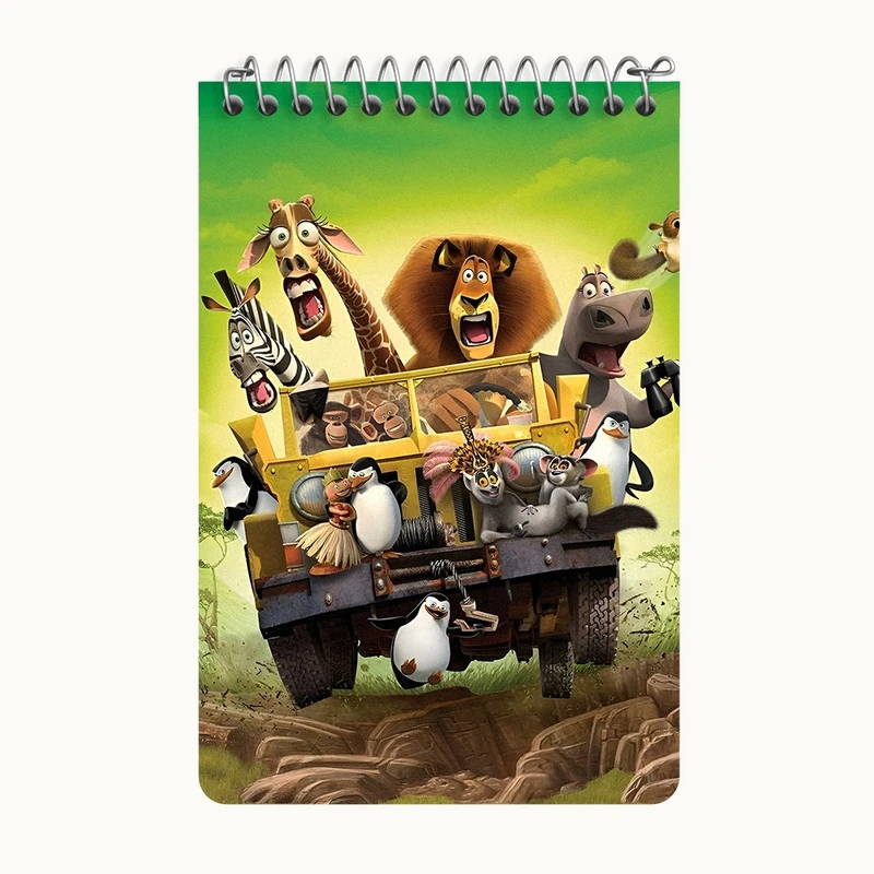 دفتر یادداشت 50 برگ خندالو طرح ماداگاسکار (Madagascar) کد F8324