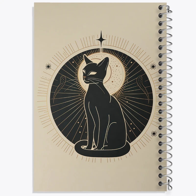 دفتر ژورنال نویسی 50 برگ خندالو مدل نقطه ای طرح گربه سیاه کد F3079