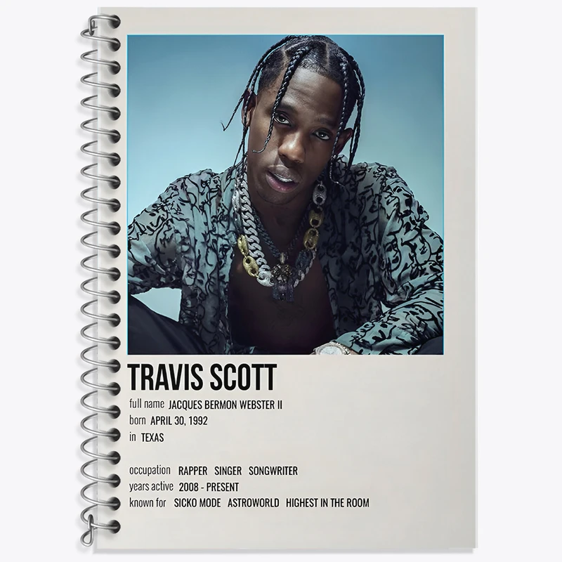 دفتر نت موسیقی 50 برگ خندالو طرح تراویس اسکات (Travis Scott) کد F14201