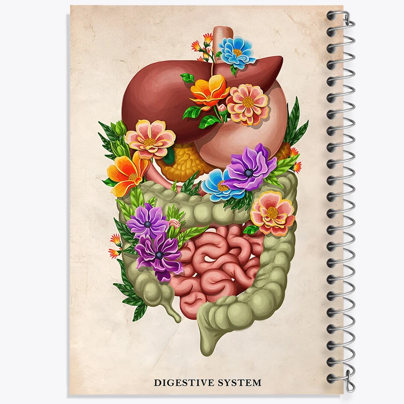 دفتر مشق 100 برگ خندالو طرح سیستم گوارش (Digestive System) کد F13971