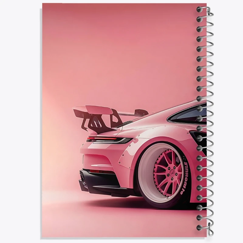 دفتر طراحی 50 برگ خندالو طرح ماشین صورتی کد F3850