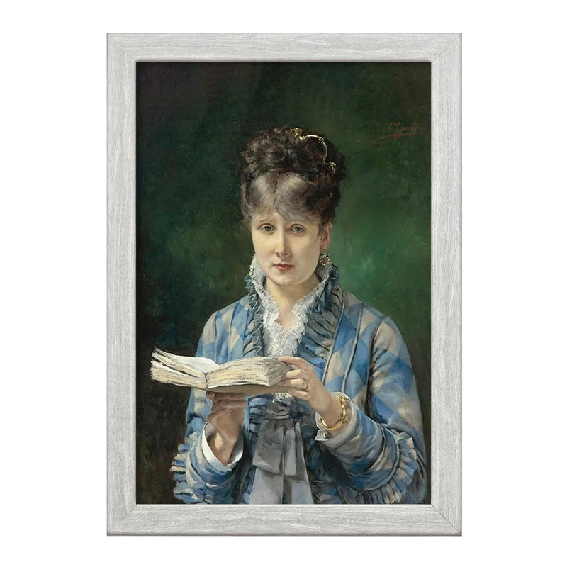 تابلو خندالو طرح نقاشی مطالعه کننده اثر ادواردو لئون گاریدو کد F12133