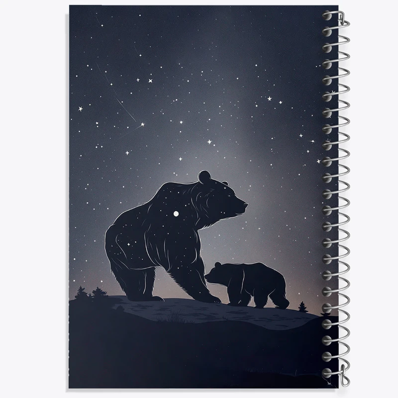 دفتر مشق 100 برگ خندالو طرح خرس و شب کد F2980