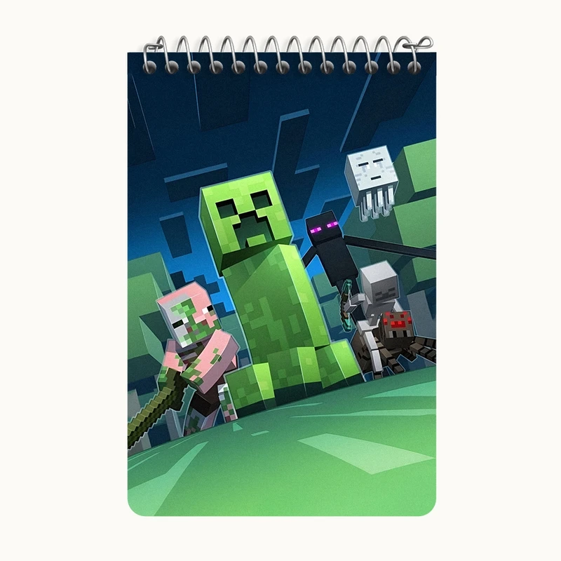 دفتر یادداشت 50 برگ خندالو طرح ماینکرافت (Minecraft) کد F3503