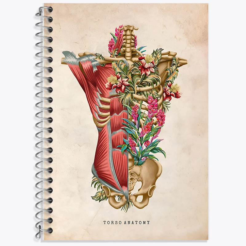 دفتر زبان دوخط 50 برگ خندالو طرح آناتومی تروسو (Troso System) کد F13964