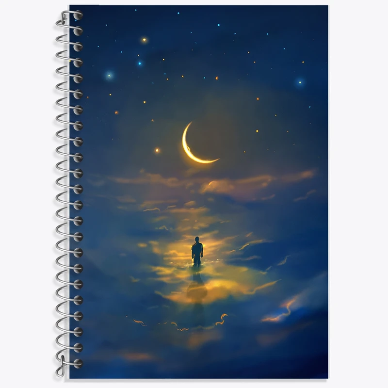 دفتر لغت 50 برگ خندالو طرح ماه و آدم کد F12531