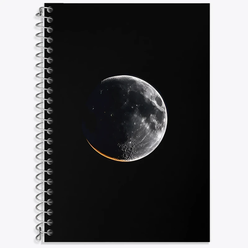 دفتر زبان دوخط 50 برگ خندالو طرح ماه (Moon) کد F12869