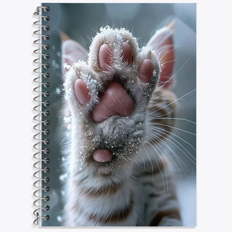 دفتر زبان 50 برگ خندالو مدل سه خط طرح پنجه ی گربه کد F10078