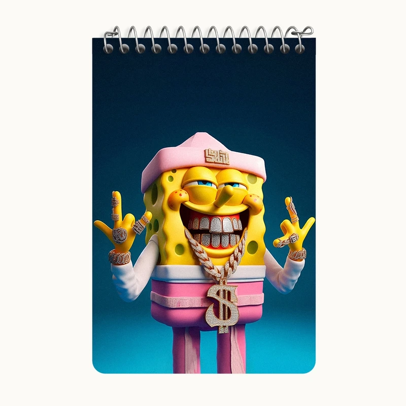 دفتر یادداشت 50 برگ خندالو طرح باب اسفنجی کد F4408