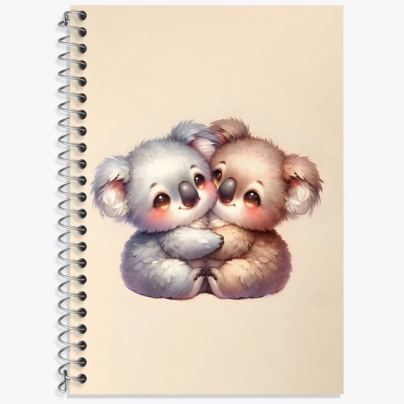 دفتر زبان 50 برگ خندالو مدل سه خط طرح کوآلاهای کیوت کد N6495