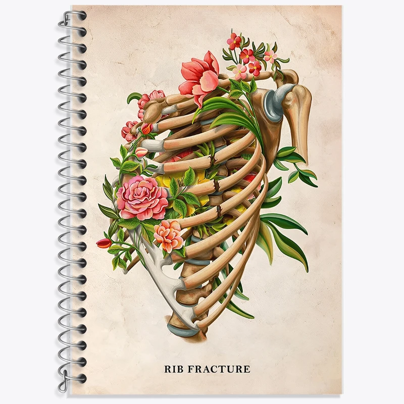 دفتر زبان 50 برگ خندالو مدل سه خط طرح شکستگی دنده (Rib Fracture) کد F13979