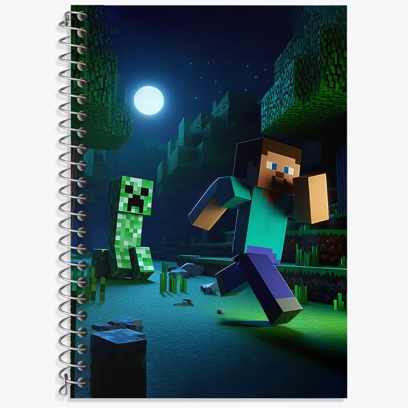 دفتر زبان دوخط 50 برگ خندالو طرح ماینکرافت (Minecraft) کد F3532