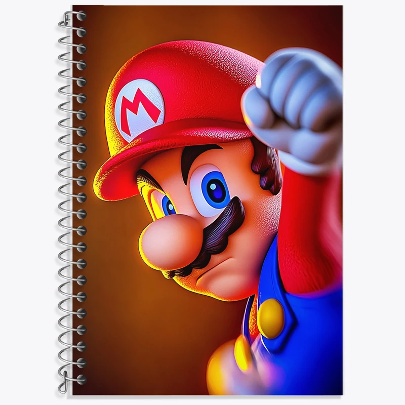 دفتر زبان 50 برگ خندالو مدل سه خط طرح سوپر ماریو (Super Mario) کد F13698